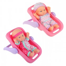 Papusa Bebelus cu Body Colorat & Landou 20x17x18cm