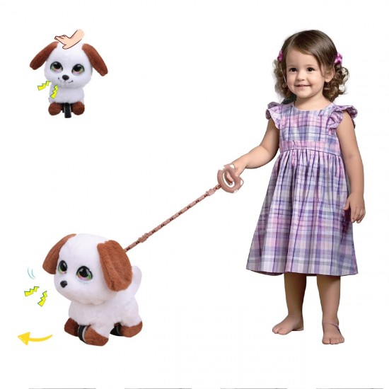 Jucarie Interactiva Caine Alb Maro cu Lesa Sunet & Miscare