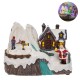 Scena de Craciun Patinoar cu Figurine Lumina Muzica & Miscare 16x10x11cm