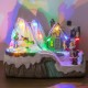 Scena de Craciun Patinoar cu Figurine Lumina Muzica & Miscare 16x10x11cm