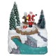 Scena de Craciun cu Mos Craciun Rau cu Apa Lumina & Miscare 12x10x15cm