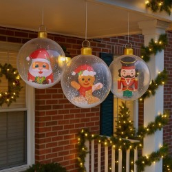 Minge Gonflabila Glob de Craciun cu Model Mos Craciun & Zapada Ø60cm