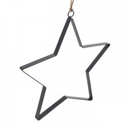 Stea Decorativa Metalica Neagra de Craciun 30x1,5x30cm