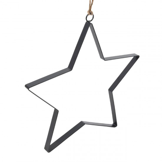 Stea Decorativa Metalica Neagra de Craciun 30x1,5x30cm