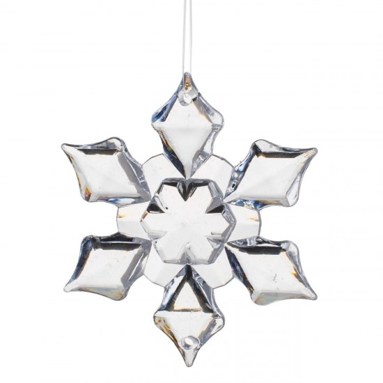 Decoratiune de Craciun Fulgi Acrilici Transparenti 6cm - 12buc