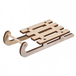 Sanie din Lemn de Culoare Naturala pentru Creatii de Craciun 17x7,5cm