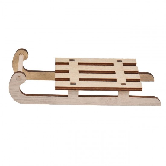 Sanie din Lemn de Culoare Naturala pentru Creatii de Craciun 17x7,5cm