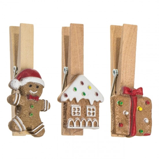 Clestisori Decorativi de Craciun din Lemn cu Figurine 7,5cm