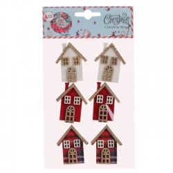 Decoratiuni Autocolante de Craciun Figurine de Soldati din Lemn 6cm - 6buc