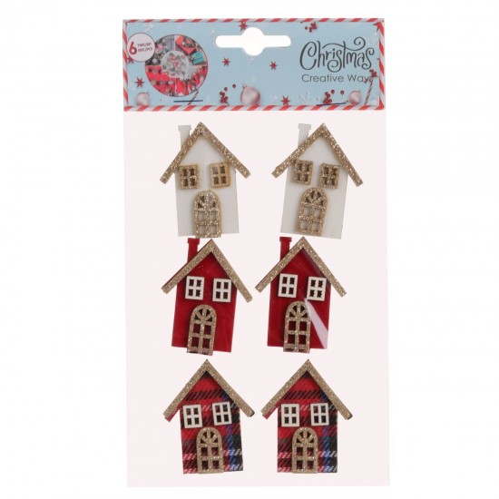 Decoratiuni Autocolante de Craciun Figurine de Soldati din Lemn 6cm - 6buc