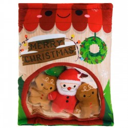 Punga de Plus cu 5 Figurine Jucarii de Craciun 32x42cm