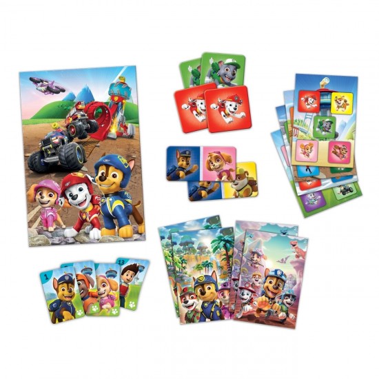 Joc de Societate 8 in 1 Carduri de Memorie Puzzle & Domino Paw Patrol
