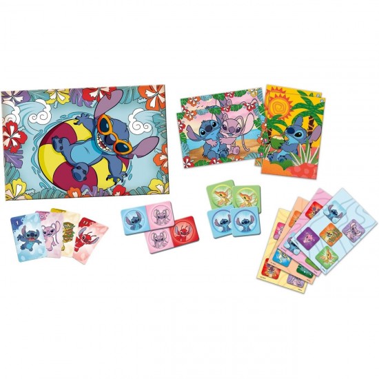 Set Joc de Societate 8 in 1 Carduri de Memorie Puzzle &  Domino Lilo & Stitch
