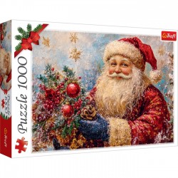 Puzzle Vintage cu Mos Craciun & Brad (1000 piese) - Trefl