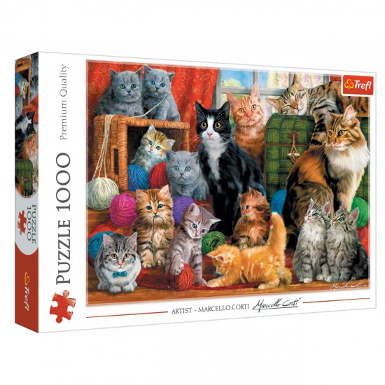 Puzzle 15 Pisici Pozeaza (1000 de Piese) - Trefl