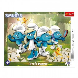 Puzzle Imagine Strumifii cu Strumpfita in Padure (25 de piese) - Trefl