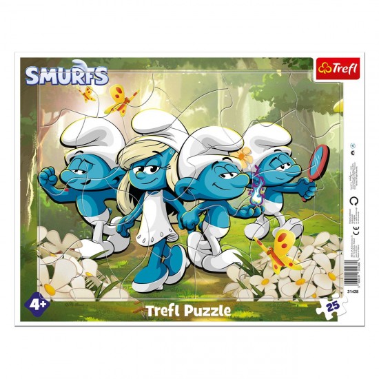 Puzzle Imagine Strumifii cu Strumpfita in Padure (25 de piese) - Trefl