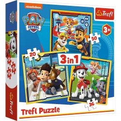 Set Puzzle 3 in 1 de Craciun Paw Patrol  - Trefl