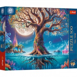 Puzzle Copac Magic Colorat cu Luna Plina (500 de piese) - Trefl