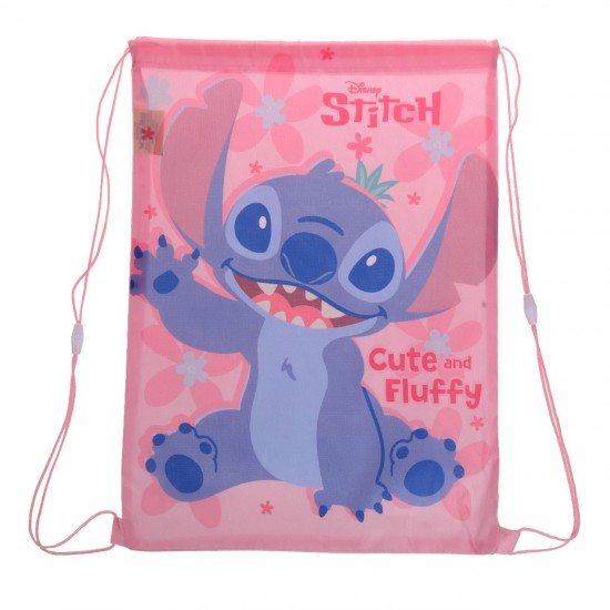 Rucsac Roz cu Model Stitch "Cute & Fluffy" 34x44,5cm