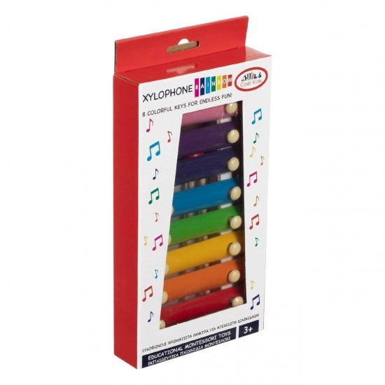 Xilofon din Lemn cu Clape Colorate