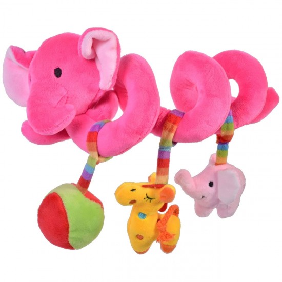 Spirala Elefant Fucsia cu Jucarii pentru Patut 27cm