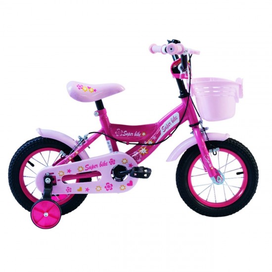 Bicicleta Fucsia cu Cos Roz pentru Copii - 12"