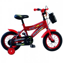 Bicicleta Rosie cu Sticla de Apa Neagra pentru Copii - 12