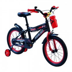 Bicicleta Neagra cu Sticla de Apa Rosie pentru Copii - 16