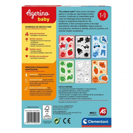 Joc Educativ ”Ce Culoare Este?” Agerino Baby Montessori - AS
