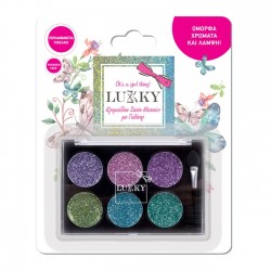 Lucky Paleta Fard de Ochi 6 Culori cu Glitter - Giochi Preziosi