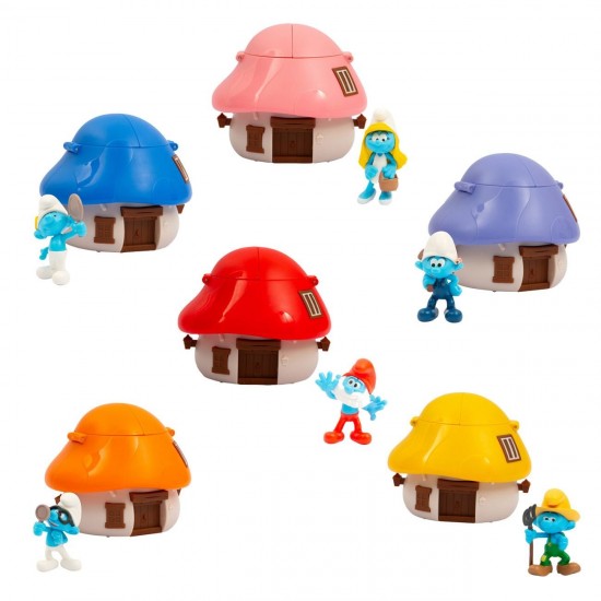 Strumfi Casa Ciuperca cu Confetti & Figurina Surpriza - Giochi Preziosi