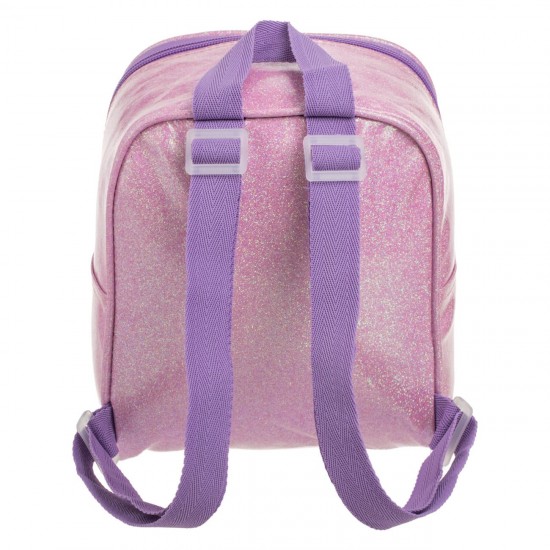 Rucsac Roz cu Glitter & Model Frozen pentru Copii 21x10x18cm
