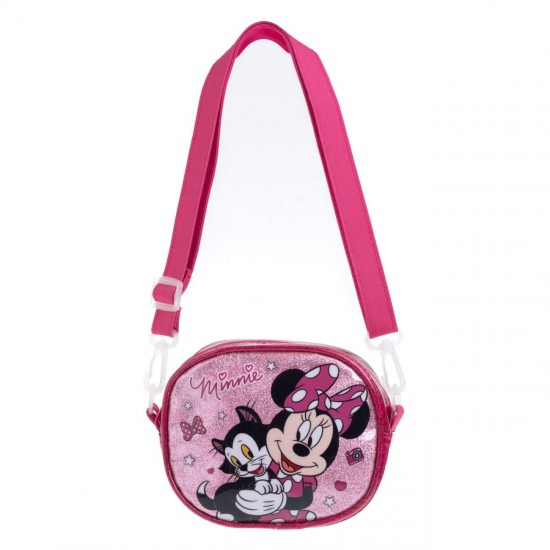 Poseta Roz Fucsia Glitter Minnie Mouse 16x7x12.5cm
