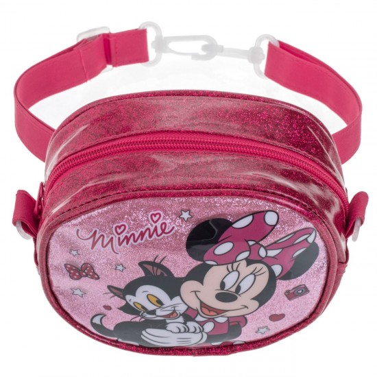 Poseta Roz Fucsia Glitter Minnie Mouse 16x7x12.5cm