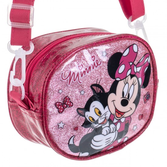 Poseta Roz Fucsia Glitter Minnie Mouse 16x7x12.5cm