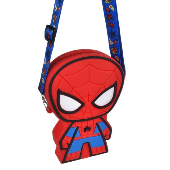 Borseta din Silicon cu Model Spiderman Pop It pentru Baieti 13x3x18cm