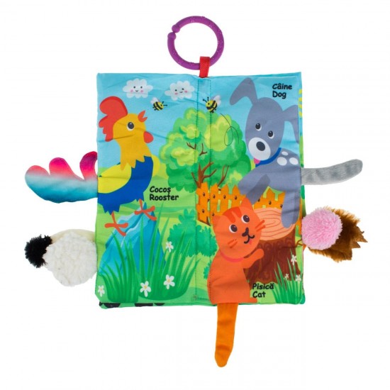 Carte Textila cu Animale & Cozi 3D Suspendabila pentru Copii