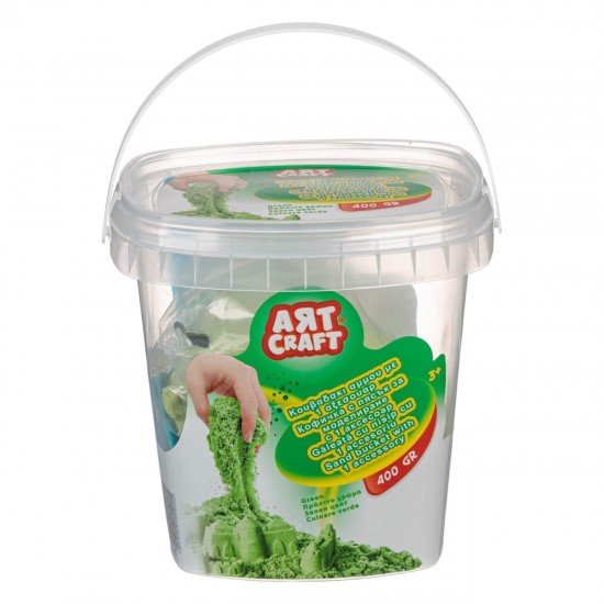 Nisip Creativ in Galeata Verde & Lopatica 400g