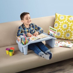 Banca Masuta Laptop din Plastic Bleu 59,5x30,3x21,1cm