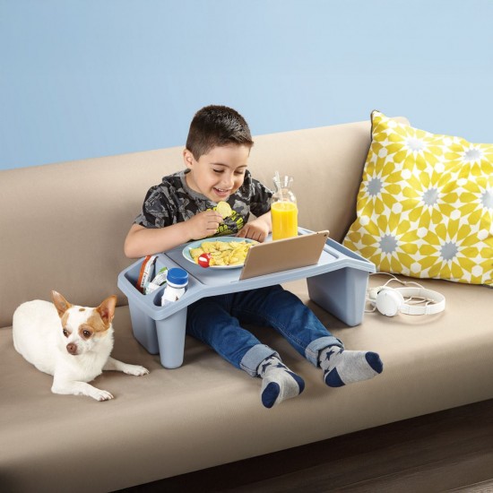 Banca Masuta Laptop din Plastic Bleu 59,5x30,3x21,1cm