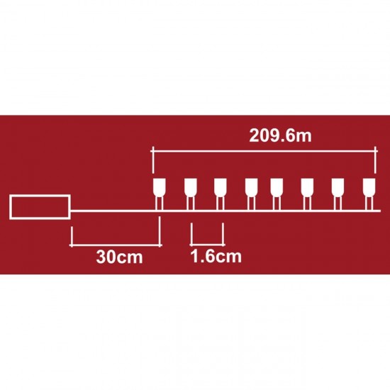 Instalatie de Lumini cu 132 de Becuri LED cu Baterii si Program 2.096m de Interior & Exterior - Alb Rece