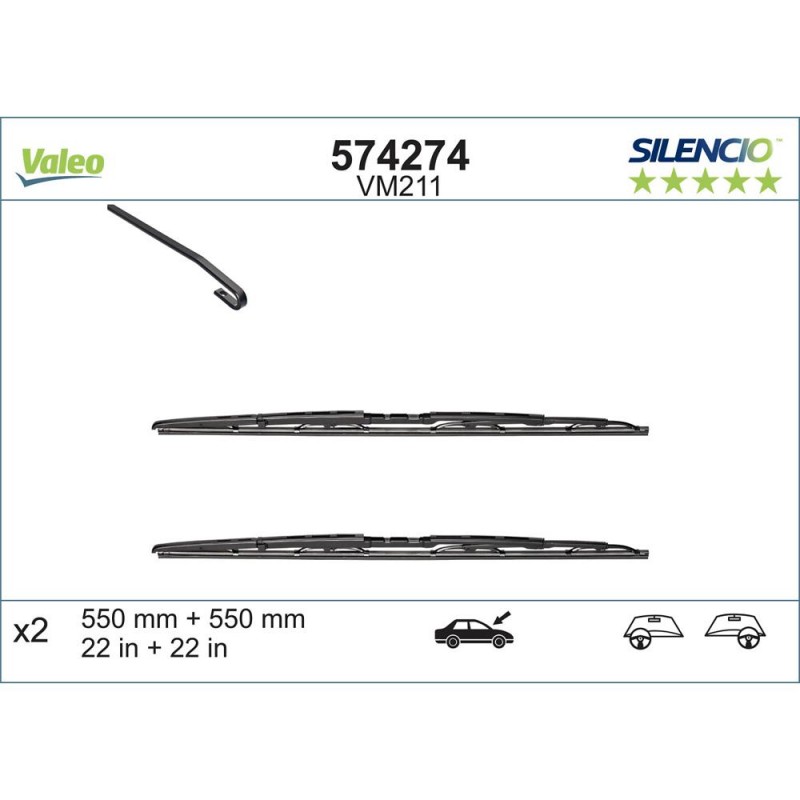 Set Stergatoare Valeo Silencio Perf. 550/550 Mm
