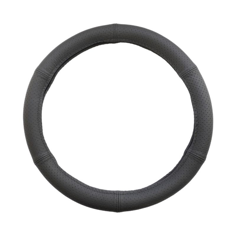 Husa Volan Piele Naturala Perforata Negru 35-37 Cm