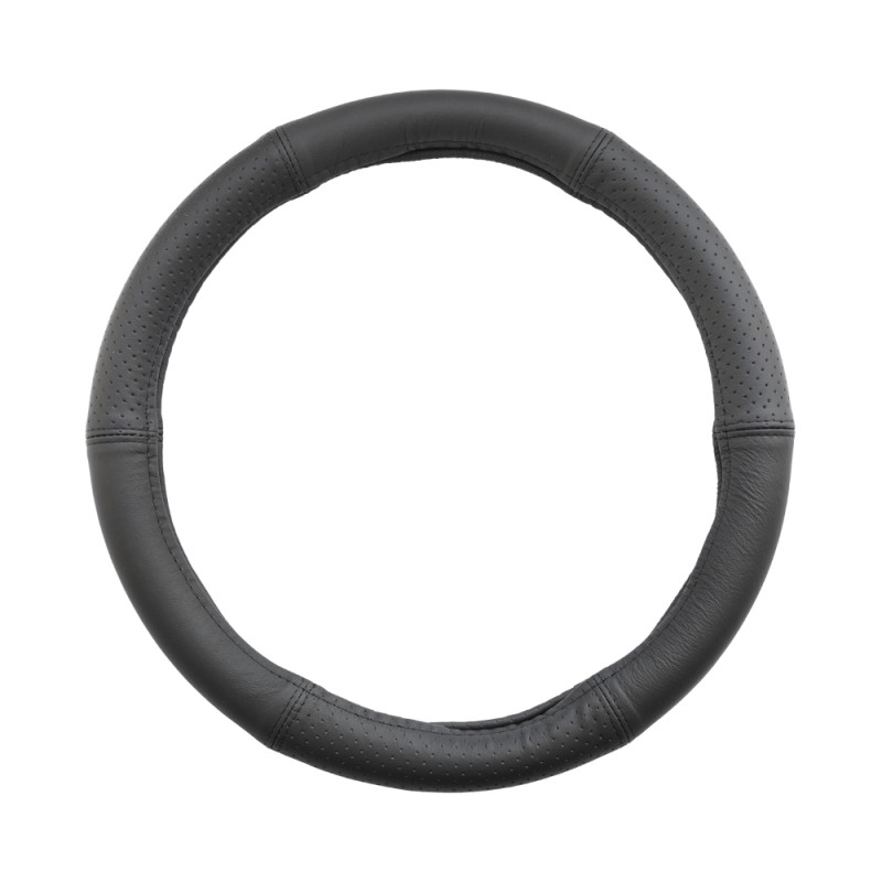 Husa Volan Piele Naturala Semi Perforata Negru 35-37 Cm