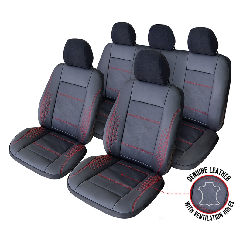 Set Huse Scaun Exclusive Leather Atlas Negru Umb-R