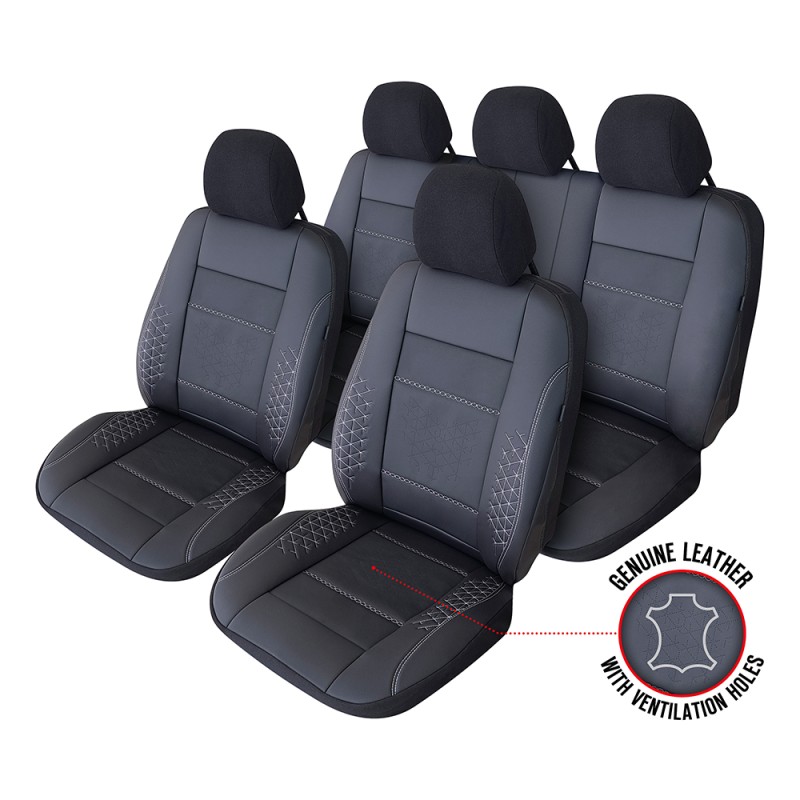 Set Huse Scaun Exclusive Leather Atlas Negru Umb-W