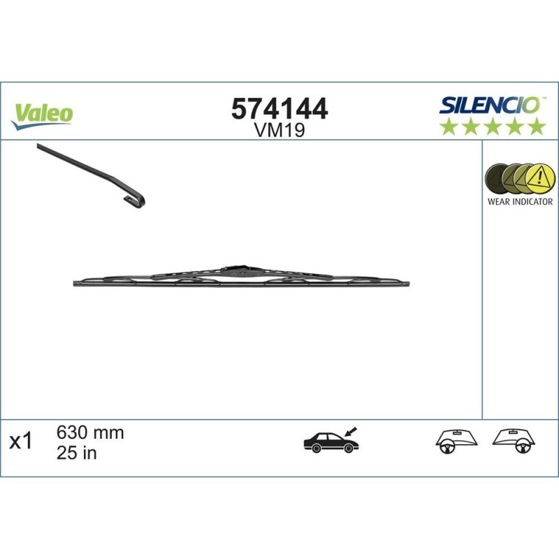Stergator Parbriz Valeo Silencio Conventional 630 Mm Vm19