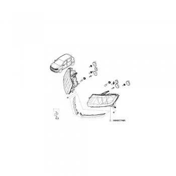 Far Stg. Finitie Negru Log/Sandero Ii 260607796R