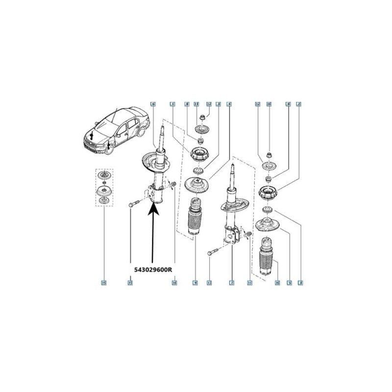 Amortizor Suspensie Fata Stg./Dr. 543029600R